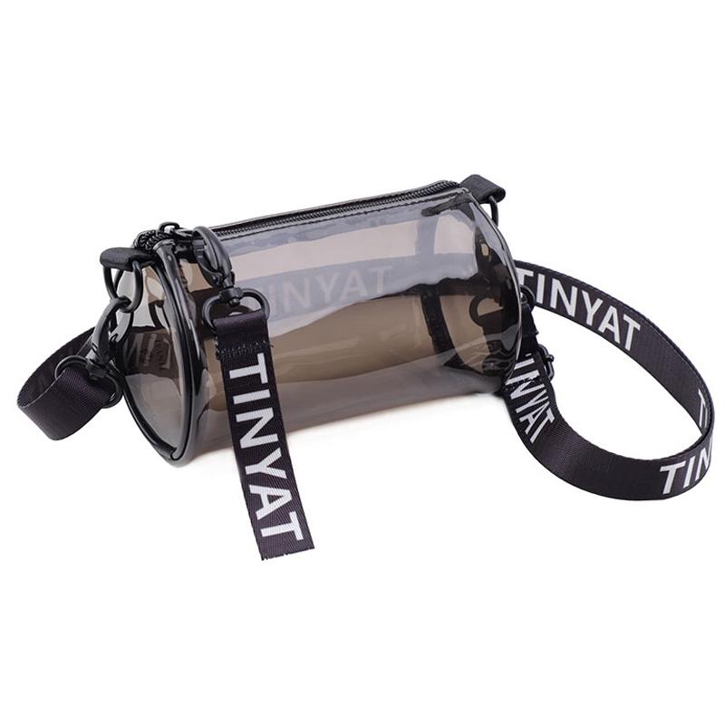 Transparent Pvc Mini Messenger Bag For Women - Orange