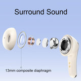 Wireless In-ear Earphones with Low Delayed Bluetooth - Clearbuds C1 - Beige - 45-Degree Angle