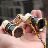 Classical Ladies Binoculars for Drama Watching with Chain - 3x25mm Black - Front View