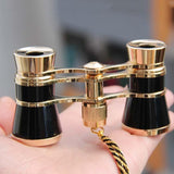 Classical Ladies Binoculars for Drama Watching with Chain - 3x25mm Black - Side View