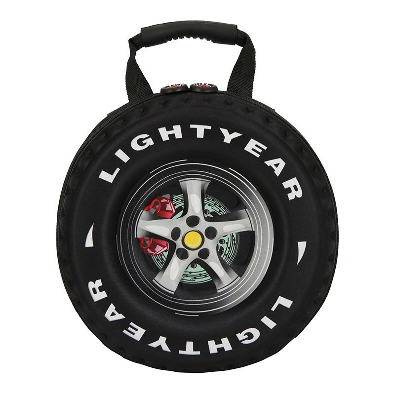 Kindergarten Shoulder Bag - Tire Shaped for Kids - Black