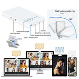 Portable Led Fill Light for Phone Laptop and Video Conferencing - Purple - Rear View