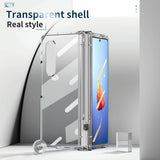 For Samsung Galaxy Z Fold4 5G Full Body Phone Case with Integrated Hinge and Pen Slot - Silver