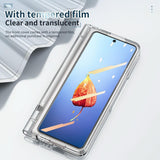 For Samsung Galaxy Z Fold4 5G Full Body Phone Case with Integrated Hinge and Pen Slot - Silver - Rear View