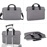 13.3 Inch Portable Laptop Bag with Single-shoulder Strap - Gray With Shoulder Strap - Top-Down View