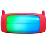 Shockproof Silicone Protective Case for Jbl Pulse4 with Carabiner & Lanyard - Rose Red - Rear View