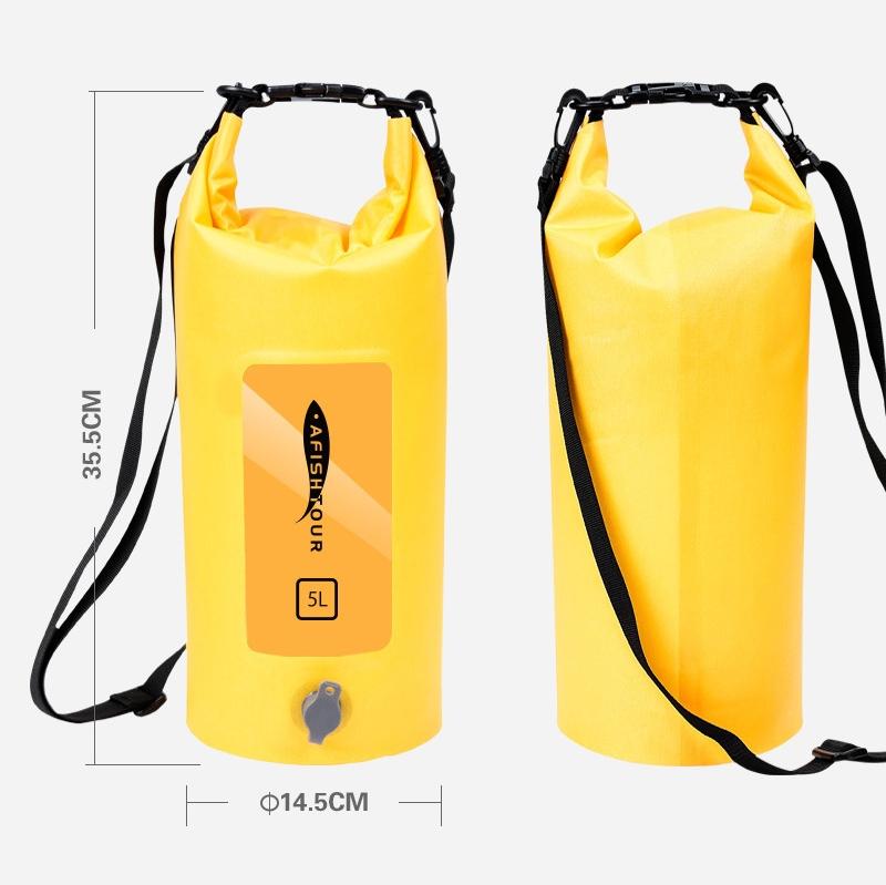 5L Waterproof Drifting Stream Bag Foldable Storage Bucket - Orange