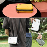 Small Organizer Bag for Sports Camera Accessories - Pearl White - Top-Down View