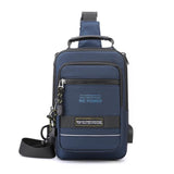 USB Chest Outdoor Shoulder Messenger Bag For Men With Charging Port - Royal Blue