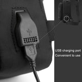 USB Chest Outdoor Shoulder Messenger Bag For Men With Charging Port - Royal Blue - Low Angle