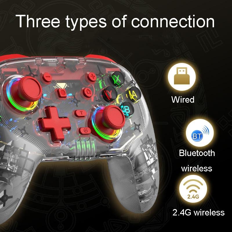 Wireless Dual Vibration Gamepad for Ps3 / Ps4 with Rgb Lights - Green