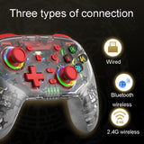 Wireless Dual Vibration Gamepad for Ps3 / Ps4 with Rgb Lights - Green