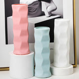Wave Drop-proof Imitation Porcelain Vase - Simple Home Decor - White - 45-Degree Angle