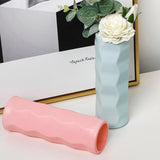 Wave Drop-proof Imitation Porcelain Vase - Simple Home Decor - White - Rear View