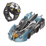 Electric Remote Control Wall Climbing Car for Kids - Mini Toy - Blue Break Handle Rc Edition - Low Angle