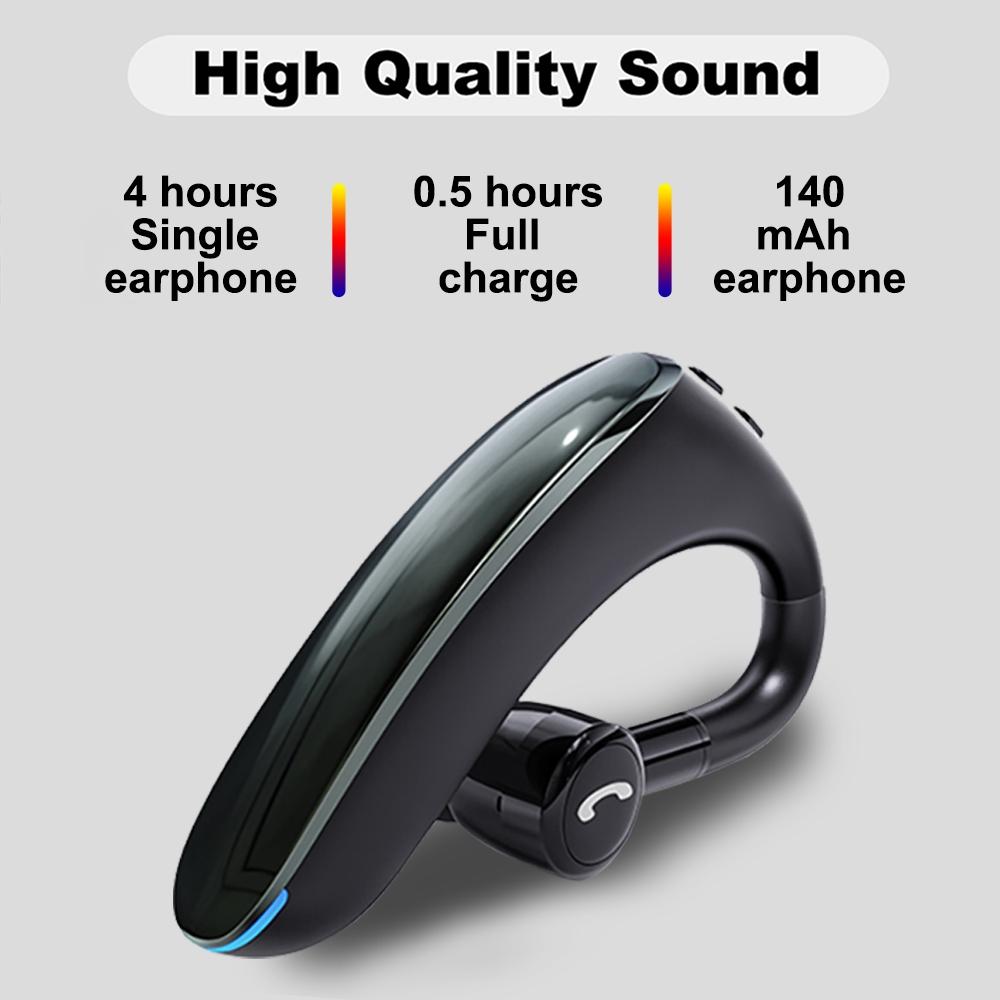 180 Degree Rotating Wireless Bluetooth Car Handsfree Earphones - Red