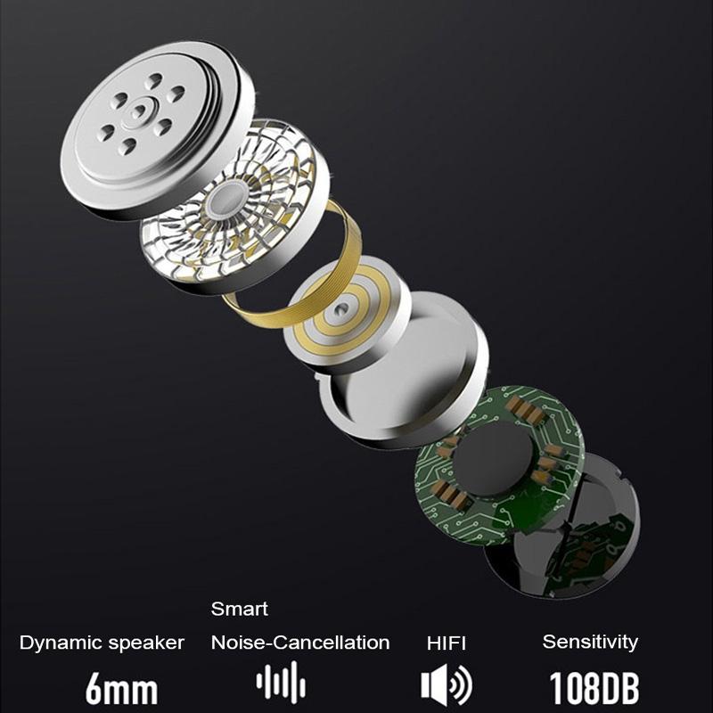 180 Degree Rotating Wireless Bluetooth Car Handsfree Earphones - Red