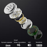 180 Degree Rotating Wireless Bluetooth Car Handsfree Earphones - Red - Close-Up Angle