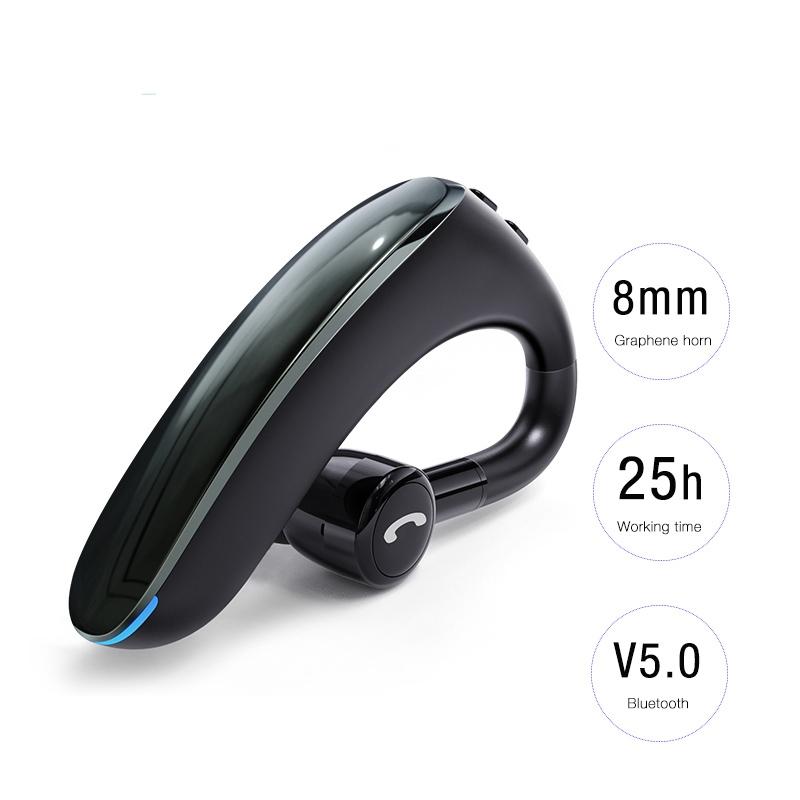 180 Degree Rotating Wireless Bluetooth Car Handsfree Earphones - Red