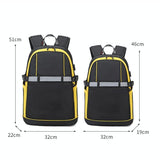 Student Backpack - Lightweight and Durable - Ideal for School - Small Yellow - Top-Down View