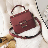Stylish Women Crossbody Tote Bag - Brown - Front View