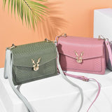 Stylish Crocodile Leather Crossbody Phone Bag - Orange