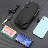 Multi Function Crossbody Bag For Outdoor Sports Fits Mobile Phones Men And Women - Black - Close-Up Angle