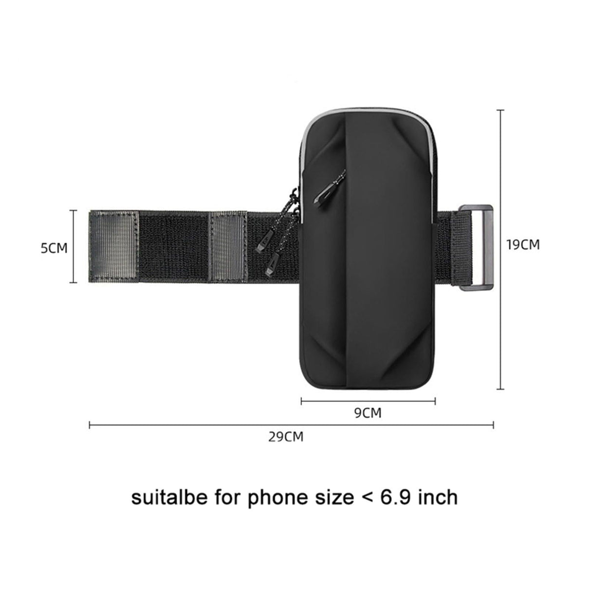 Multi Function Crossbody Bag For Outdoor Sports Fits Mobile Phones Men And Women - Black