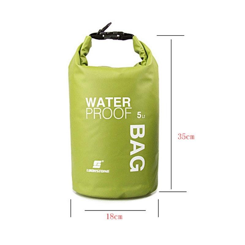 Waterproof Outdoor Swimming Bag Scratch Resistant Fits Most Devices - Bean Green