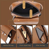 Large Capacity Men Business Backpack - Dark Brown - Low Angle