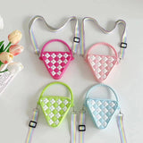Mini Diamond Shaped Silicone Shoulder Bag - Blue