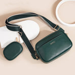 Small Square Pu Crossbody Bag For Women High Capacity - Black