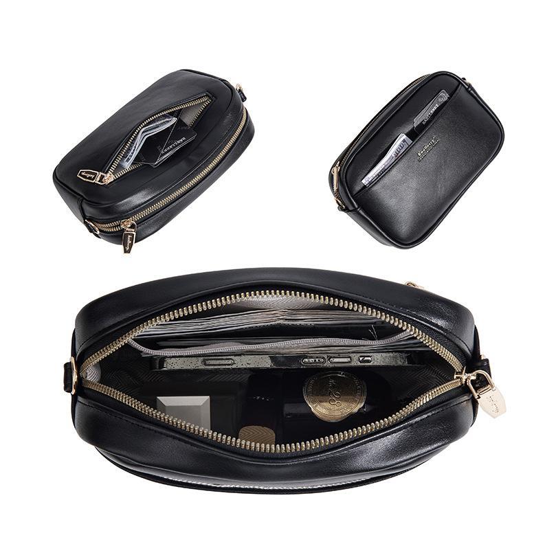 Small Square Pu Crossbody Bag For Women High Capacity - Black