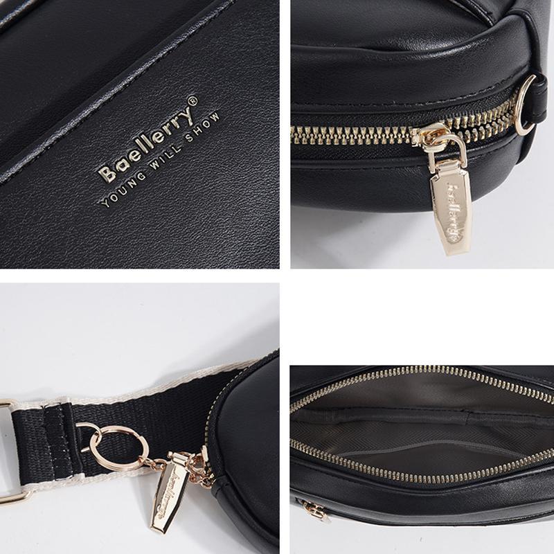 Small Square Pu Crossbody Bag For Women High Capacity - Black