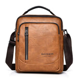 Waterproof Business Crossbody Bag Large Capacity - Light Brown