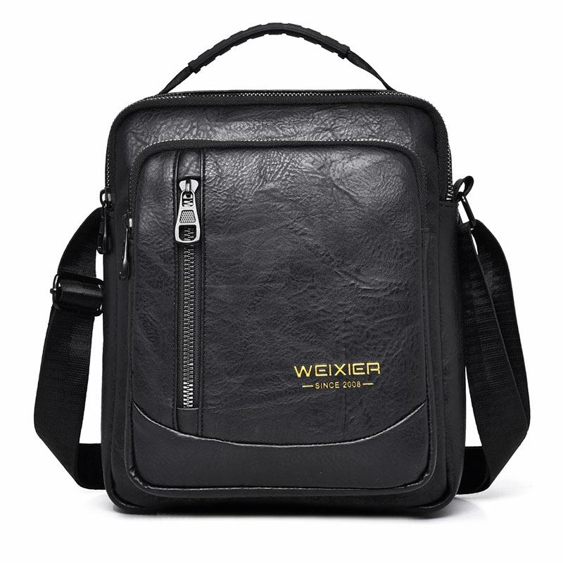 Waterproof Business Crossbody Bag Large Capacity - Light Brown