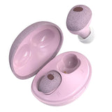 Wireless Bluetooth Earphones with 5d Sound and Magnetic Charging Box - Cherry Blossom Pink - Front View
