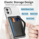 Pu Leather Phone Card Holder With Bracket Multifunctional - Rose Gold - Rear View