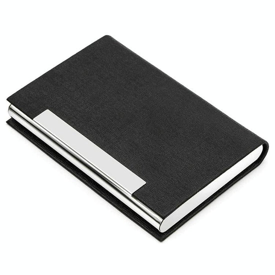 Stainless Steel Card Holder Sleek Business Accessory - Black