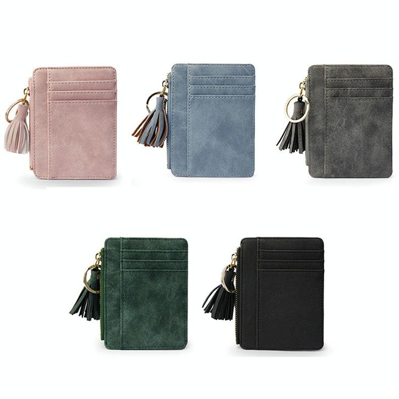 Compact Card Holder With Large Capacity Cute Mini Coin Purse - Pink