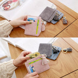 Compact Card Holder With Large Capacity Cute Mini Coin Purse - Pink