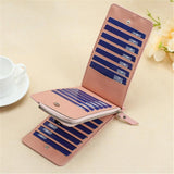 Ultra Thin Multi Card Wallet Multi Function Card Holder - Rose Red - Rear View