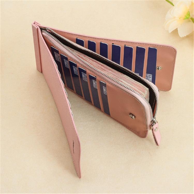 Ultra Thin Multi Card Wallet Multi Function Card Holder - Rose Red