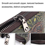 Hand Painted Leather Card Holder Silver - 45-Degree Angle