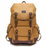 Travel-ready Retro Canvas Backpack - Spacious Design - Yellow - Extra Image