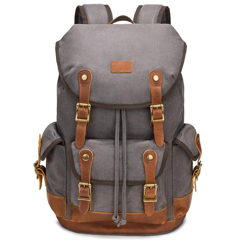 Travel-ready Retro Canvas Backpack - Spacious Design - Yellow