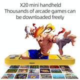 8Gb Handheld Game Console With 4.3 Screen - X20 Mini Classic Games - Blue - 45-Degree Angle