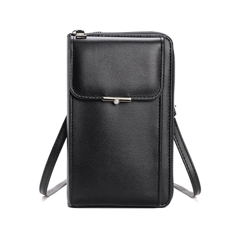 Women Crossbody Cell Phone Wallet Storage Bag - Brown