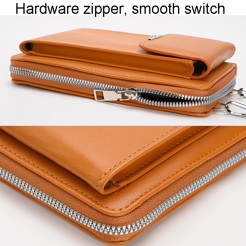 Women Crossbody Cell Phone Wallet Storage Bag - Brown