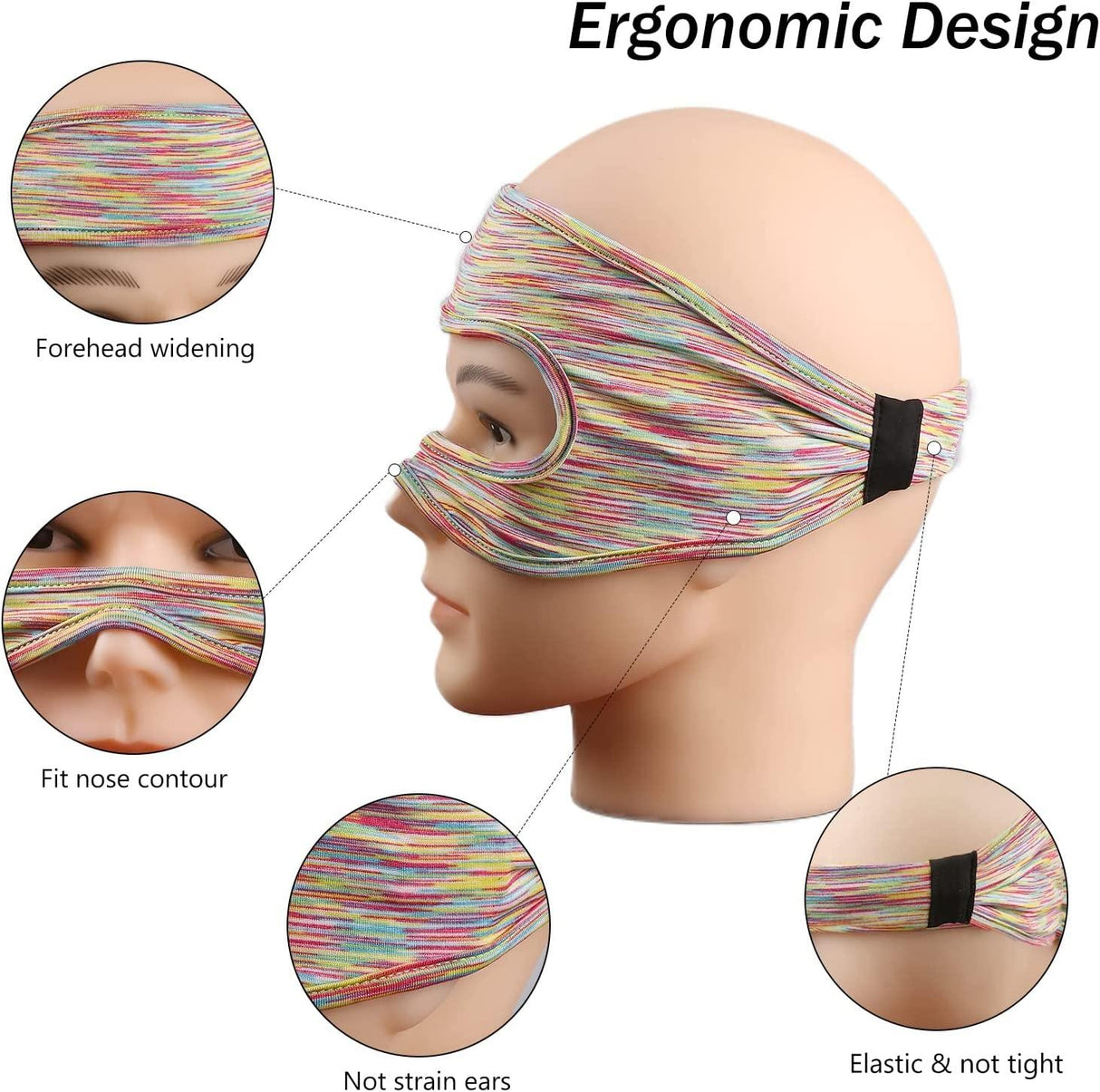 Gray Breathable Vr Eye Mask - Lightweight - Orange Gray